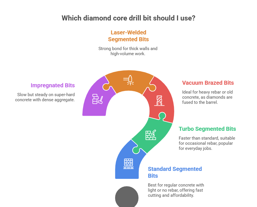 The Main Types of Diamond Core Drill Bits